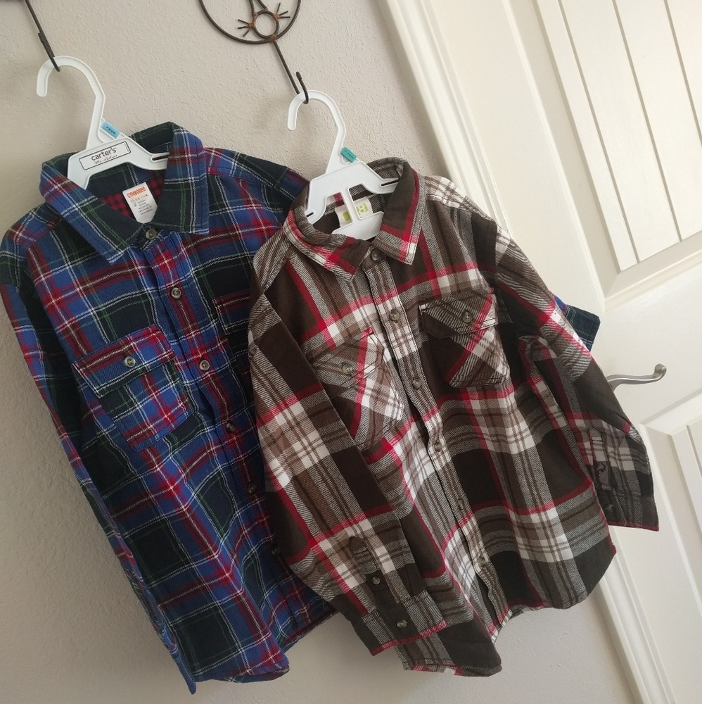 SOLD Gymboree Crazy 8 Boys Size S 5-6 Plaid Shirt